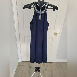 Betsy & Adam Sheath A-Line Sparkley Blue Cocktail dress Sz 8